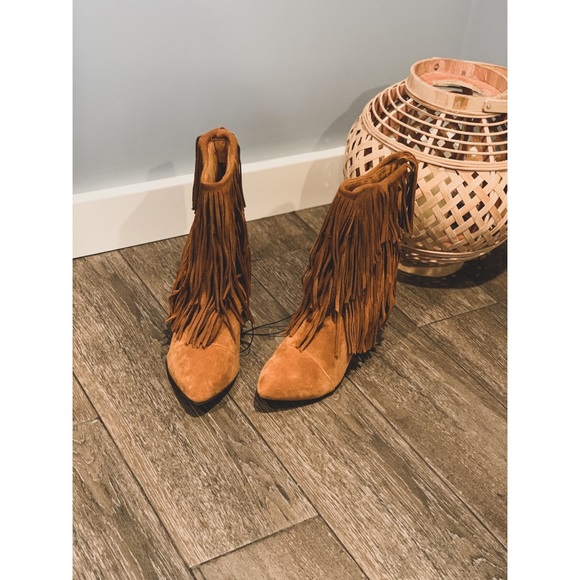 Three Bird Nest Shoes - Fringe Booties